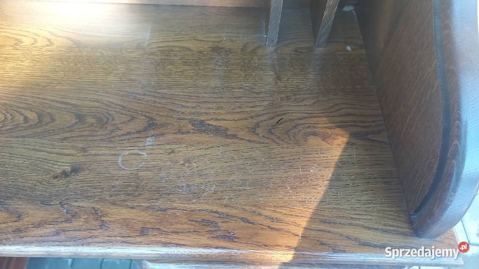 Biurko dębowe drewniane z roletą Sekretarzyk 731 Antyki, Sztuka, Kolekcje Gawroniec
