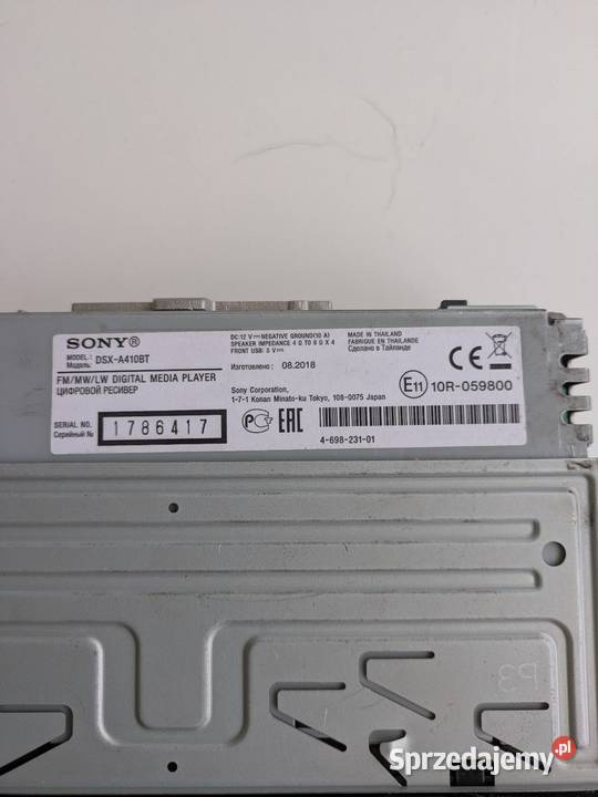 Radio samochodowe Sony DSXA410BT Bluetooth USB Dąbrowa Górnicza