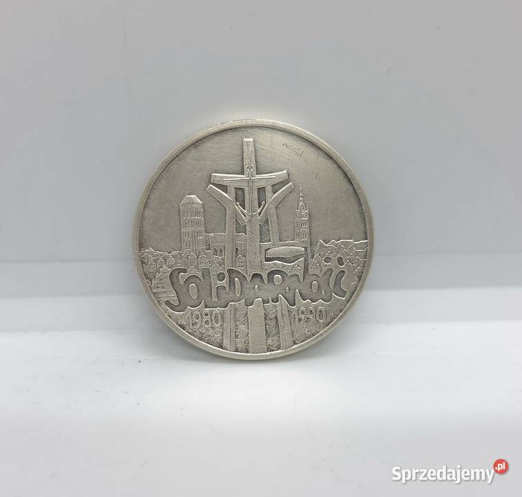 Srebrna moneta 100000 1990 SOLIDARNOŚĆ TYP A Elbląg