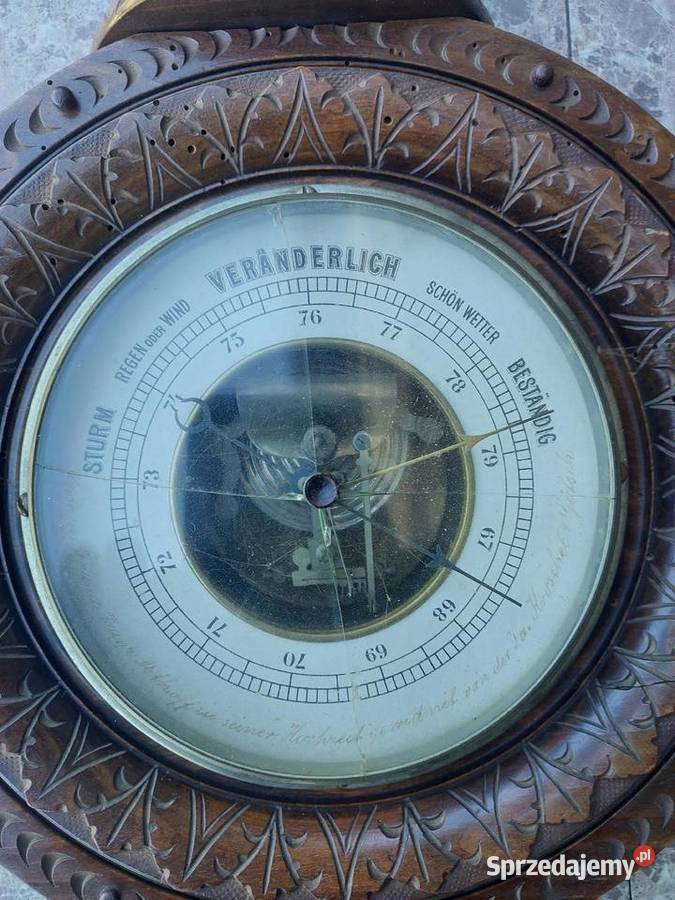 8 Stary secesyjny barometr ścienny termometr do Tczew