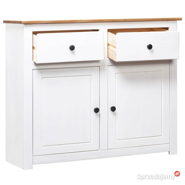 Szafka biała 93x40x80 lite drewno sosnowe seria Warszawa