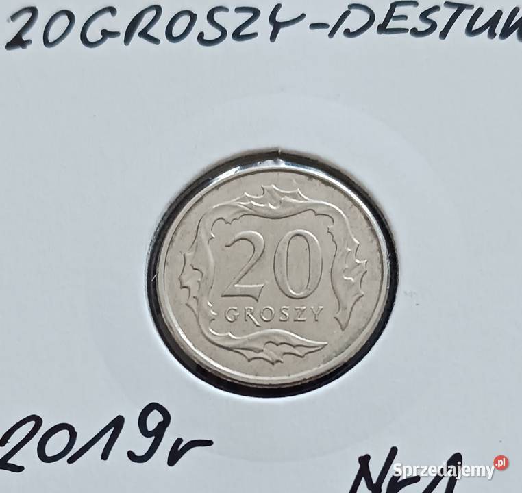 20 Groszy 2019 r Destrukt mennicy wielkopolskie Konin
