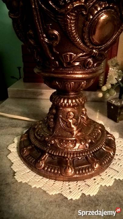 Miedziana lampa stołowa ala naftowa styl retro Kluczbork