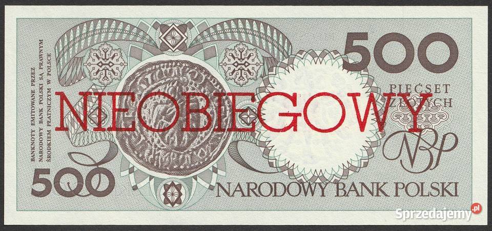 Polska 500 złotych 1990 NIEOBIEGOWY UNC łódzkie