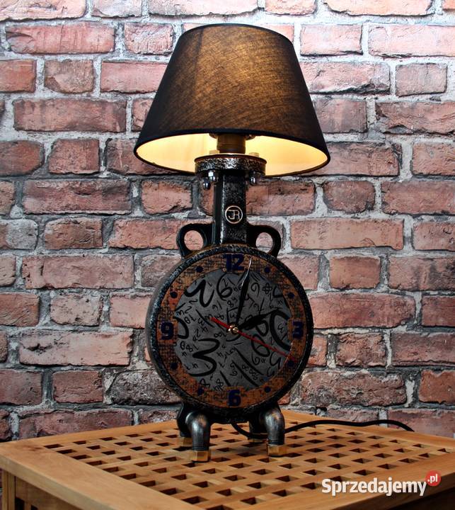 Lampa z zegarem Industrial Loft Patyna Dębica