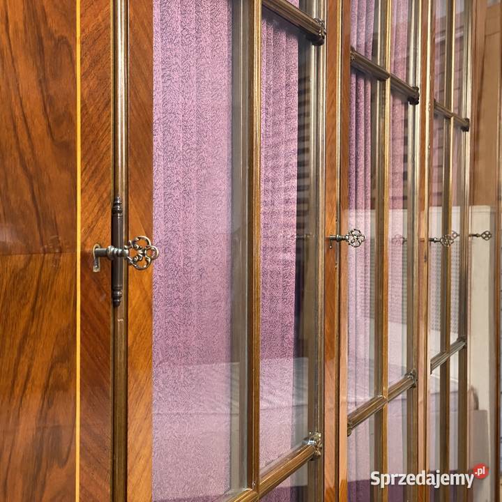 Barokowa szafa pięciodrzwiowa z witryną intarsje Meble Budno