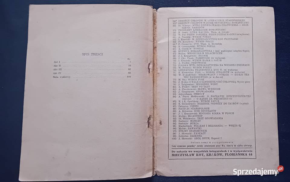 Aleksander Fredro Zemsta Wyd MKot Kraków 1949 r Koźminek