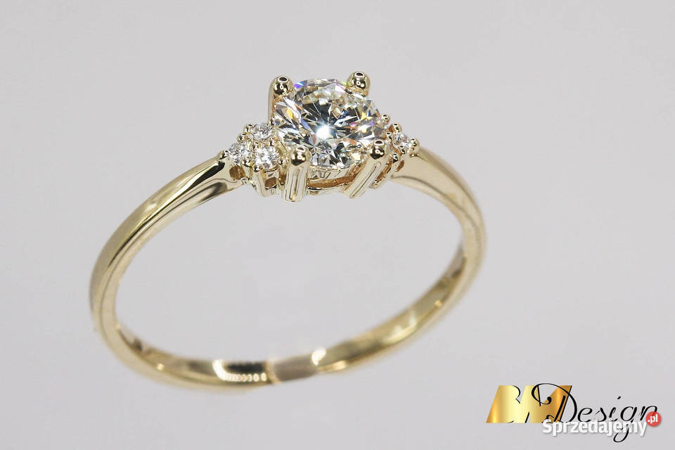 Delikatny pierścionek z diamentami diament 050