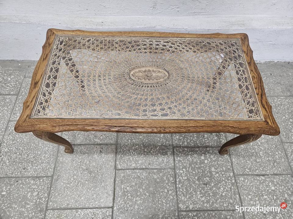 Ludwikowski stolik kawowy z rafią