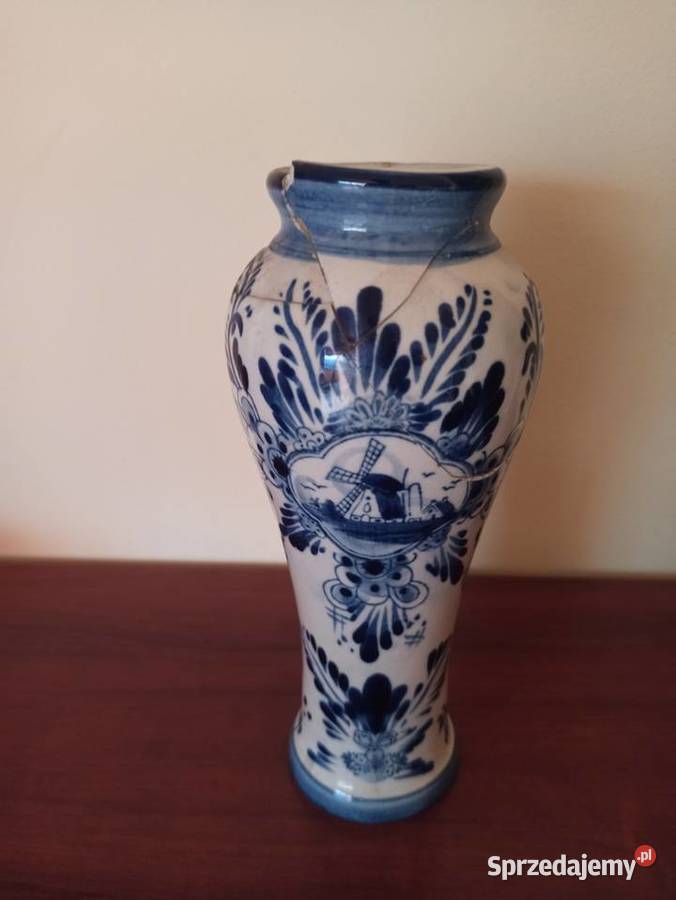 Delft Deco wazon ręcznie malowany porcelana śląskie