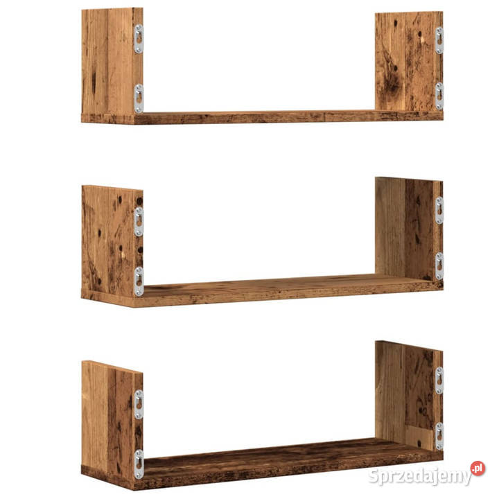 Półki ścienne 3 stare drewno 58x18x18 WM853288 sprzedam