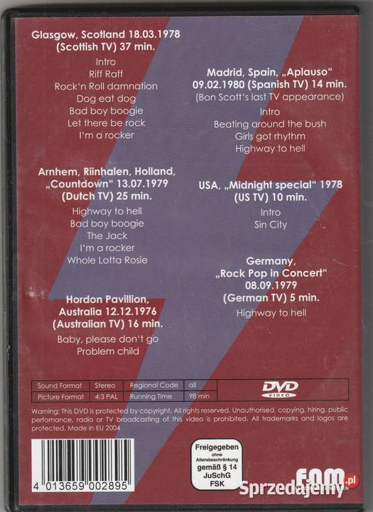 Koncert ACDC Let There Be Rock płyta DVD Pruszków sprzedam