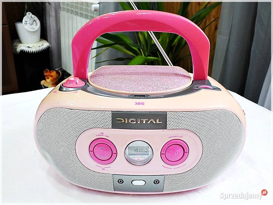 Różowy Boombox SEG BB 1322 CD/MP3/USB Radioodtwarzacz Stereo