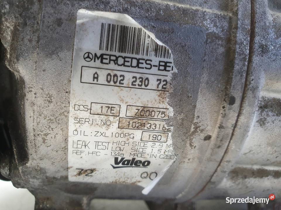 SPRĘŻARKA KLIMATYZACJI Mercedes Vito W639 22 CDI osobowe Chełm