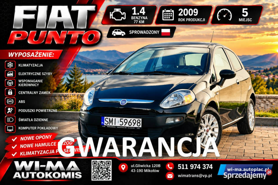 Fiat Punto Evo 14 Benz 77 Zadbany benzyna sprzedam