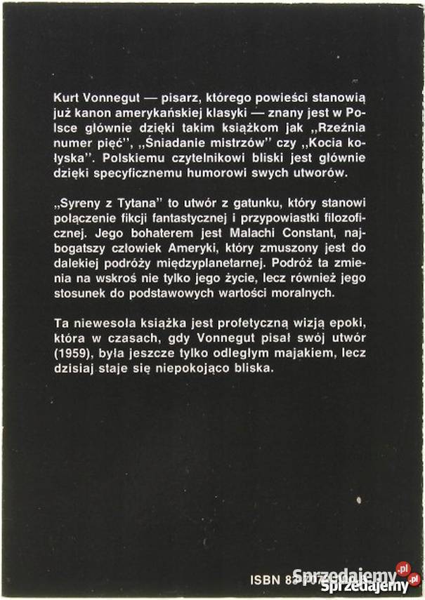 SYRENY Z TYTANA VONNEGUT KURT świętokrzyskie Sandomierz