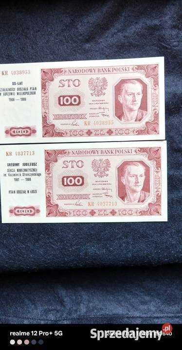 Polska zestaw 8 banknotów PRL z nadrukami Ostrów Mazowiecka sprzedam