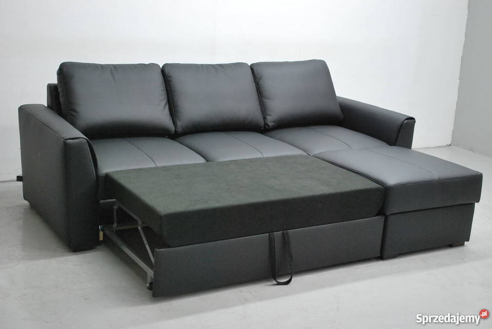 LTC CZARNY NAROŻNIK Z FSPANIA SKÓRA NATURALNA Komplety wypoczynkowe sprzedam