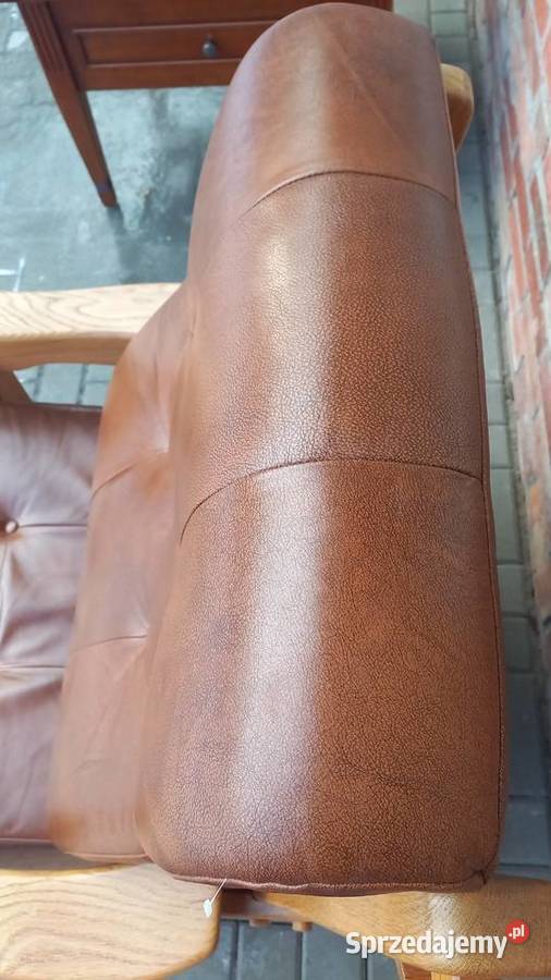 Fotel wypoczynkowy Dębowy skórzany brązowy zachodniopomorskie Gawroniec
