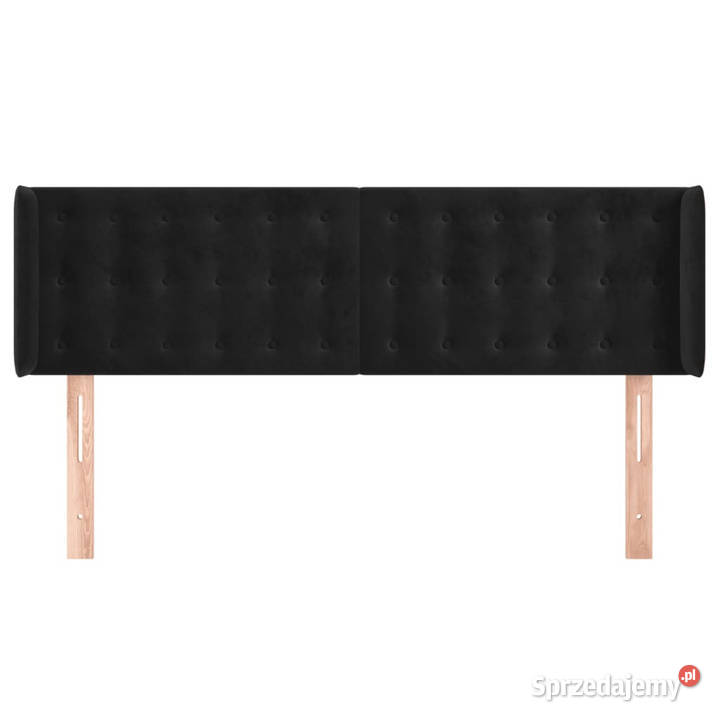 Zagłówek uszak czarny 147x16x7888 aksamit Warszawa