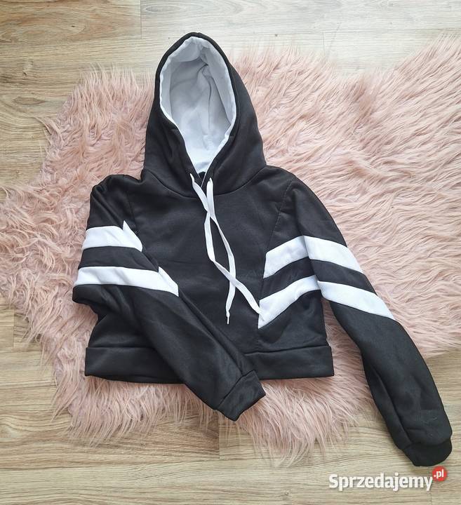 Krótka sportowa bluza czarna bawełna 36 z Kraków