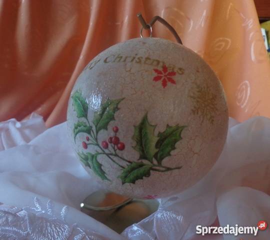Bombki świąteczne decoupage różne rodzaje RĘKODZ Krajno-Parcele sprzedam
