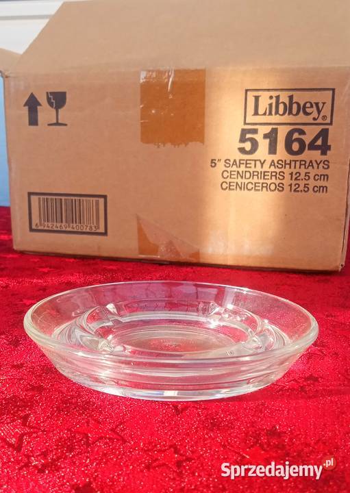 Szklane popielniczki bezpieczne LIBBEY 23 sztuki śląskie Tychy