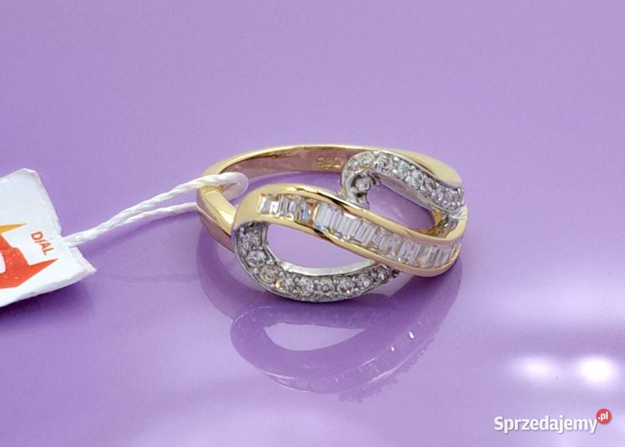 Pierścionek r17 Złoty pr585 Glamour Z978 wielkopolskie Poznań