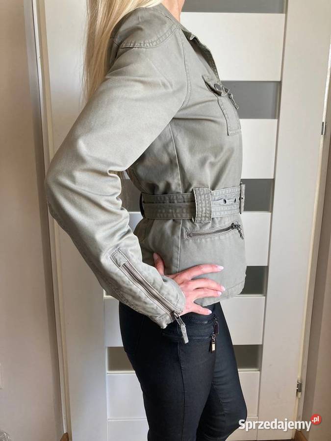 Jeansowa wiatrówka kurtka khaki Benetton unikat zielony podkarpackie Nisko