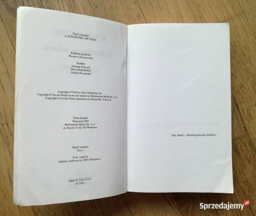 Książka Jednoroczna Wdowa John Irving Białystok