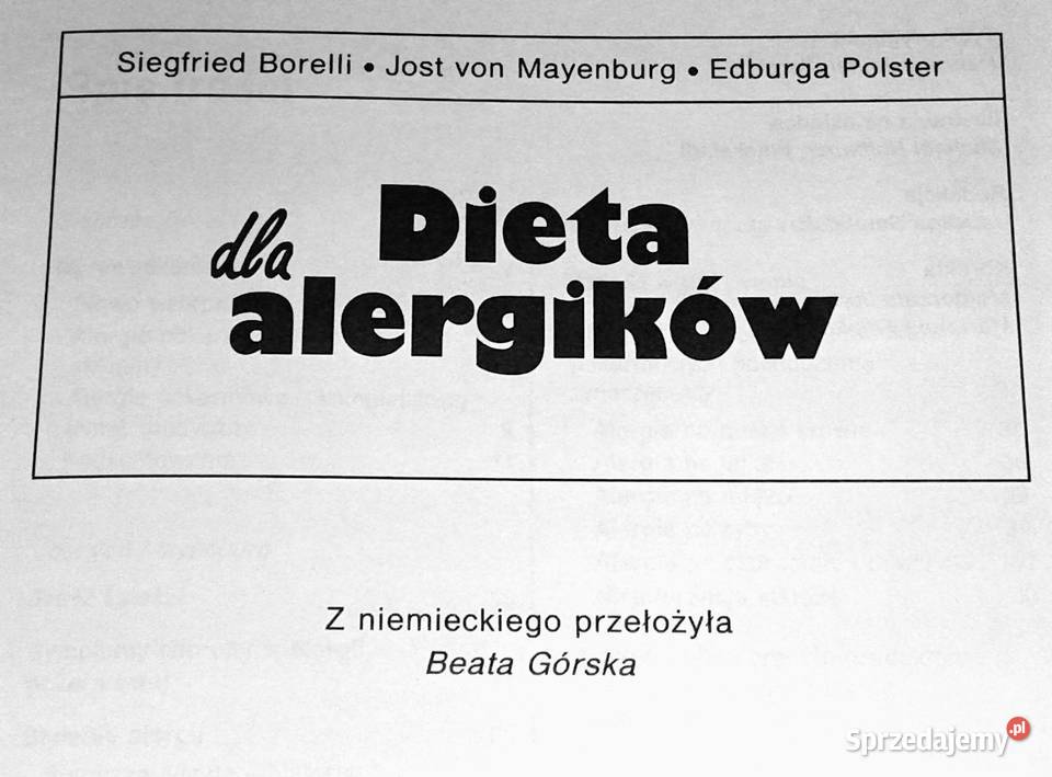 Dieta alergików Siegfried Borelli Jost von Chełm