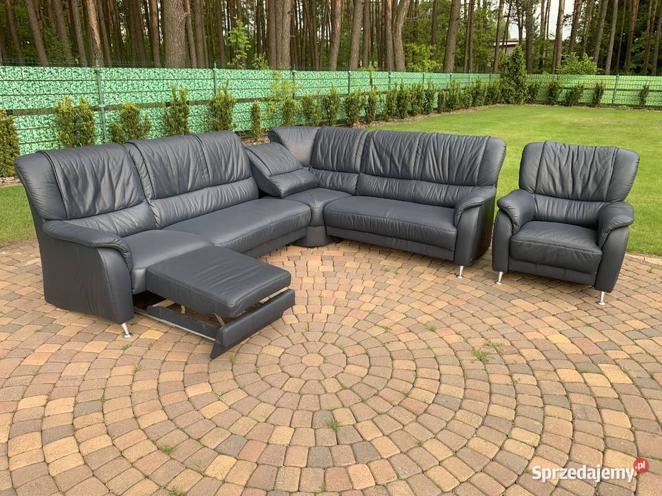 NATURIA NIEMIECKI NAROŻNIK Z FOTELEM SKÓRA Kalety sprzedam