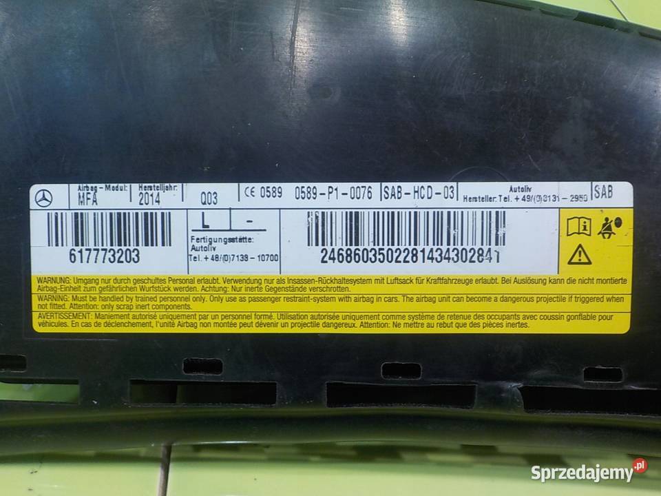 MERCEDES A W176 15 CDI 15r AIRBAG poduszka Poduszki powietrzne Suków