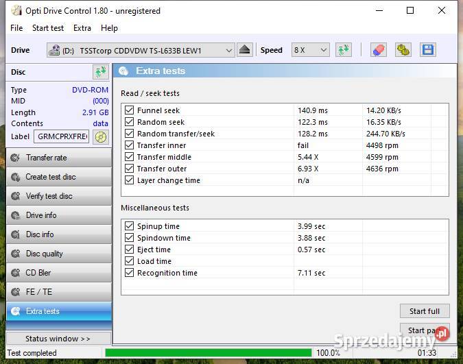 Do laptopa DVD Writer nagrywarka TSL633 SATA Łódź