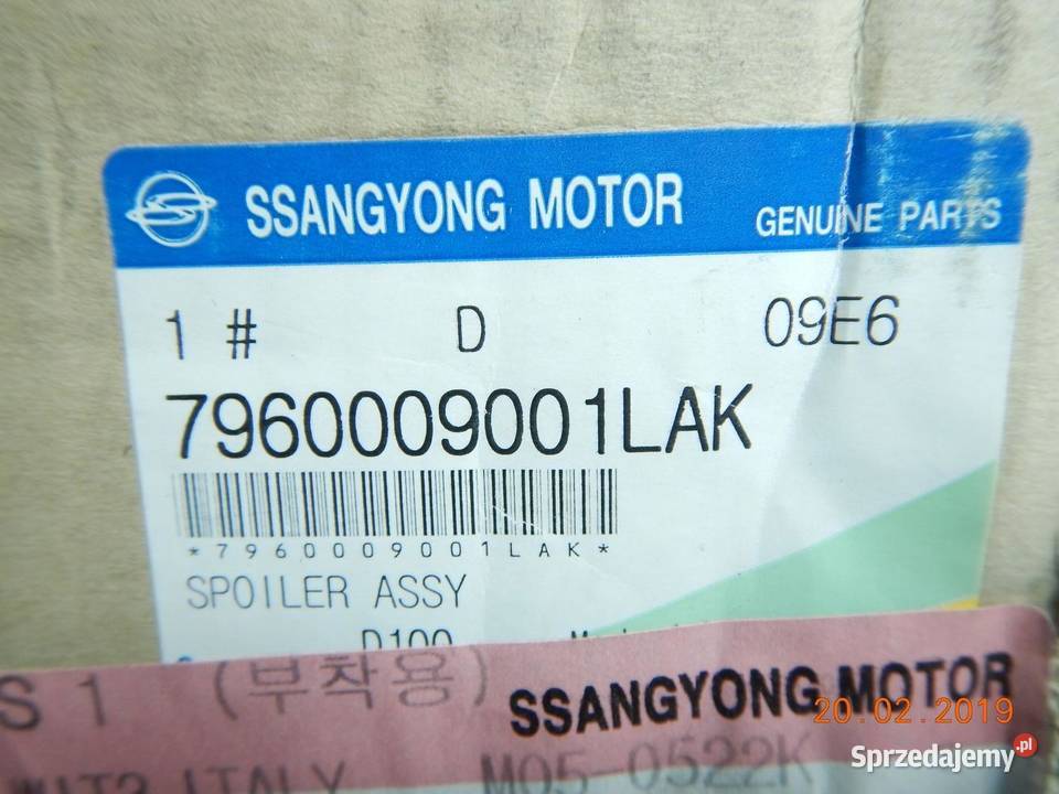 SPOILER LOTKA TYŁ SSANGYONG KAIRON