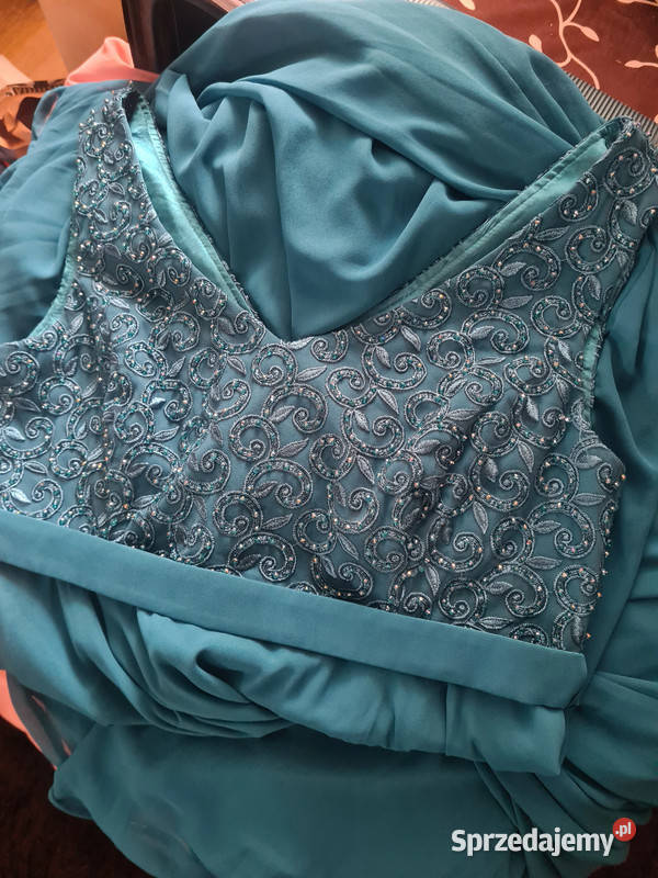 Szybka Wyprzedaż turkusowa wieczorowa sukienka zielony Sosnowiec