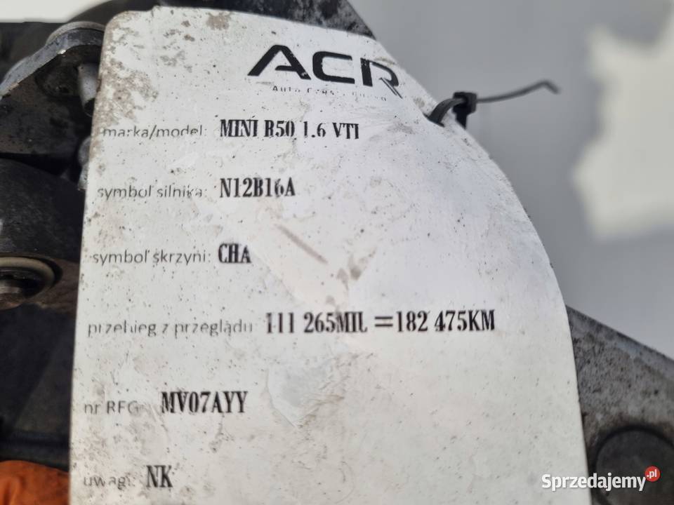 SKRZYNIA BIEGÓW Mini Cooper R56 16 VTI MANUALNA Chełm