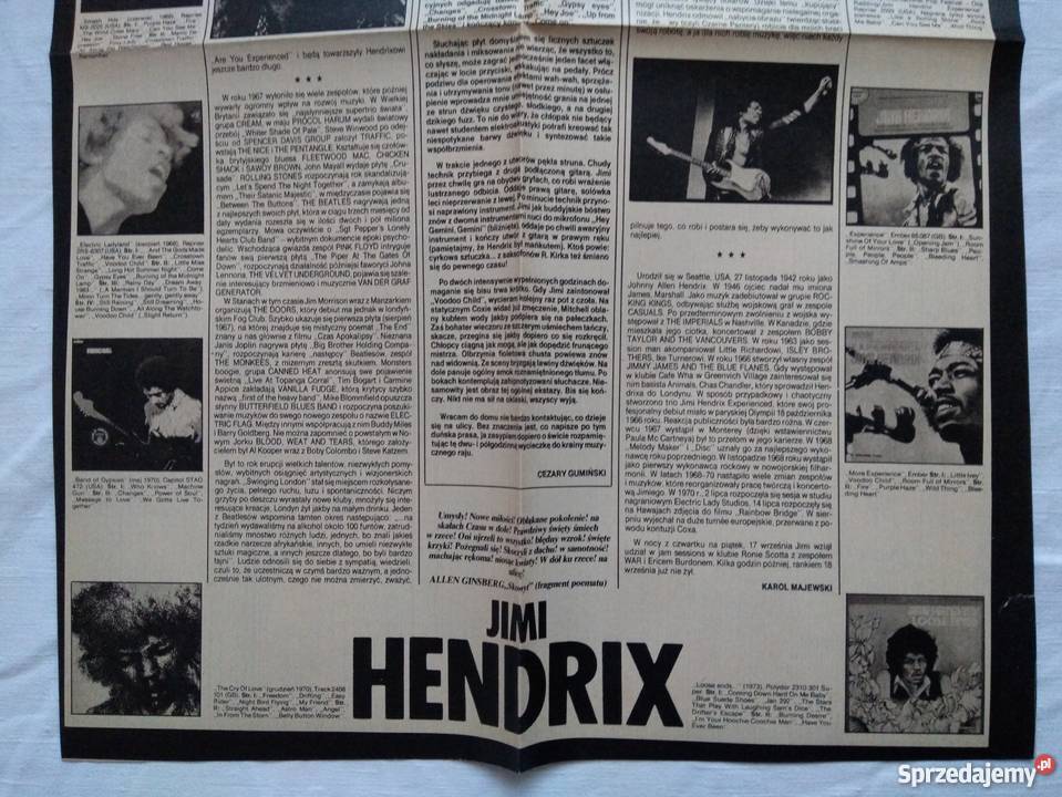 JIMI HENDRIX STARY PLAKAT RAZEM tygodnika z lat Warszawa sprzedam