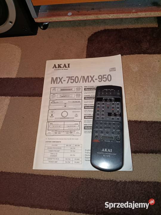 Kultowa mini wieża Akai MX750 PILOT KSIAZKA Chorzelów