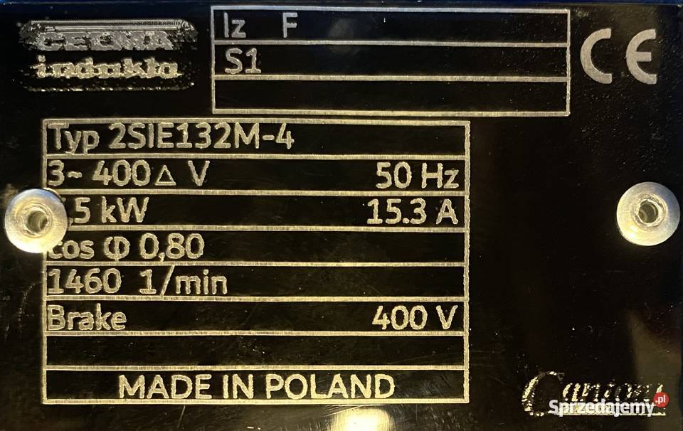 silnik elektryczny 75kW 1460obr 3fazowy HAMULEC Pigża