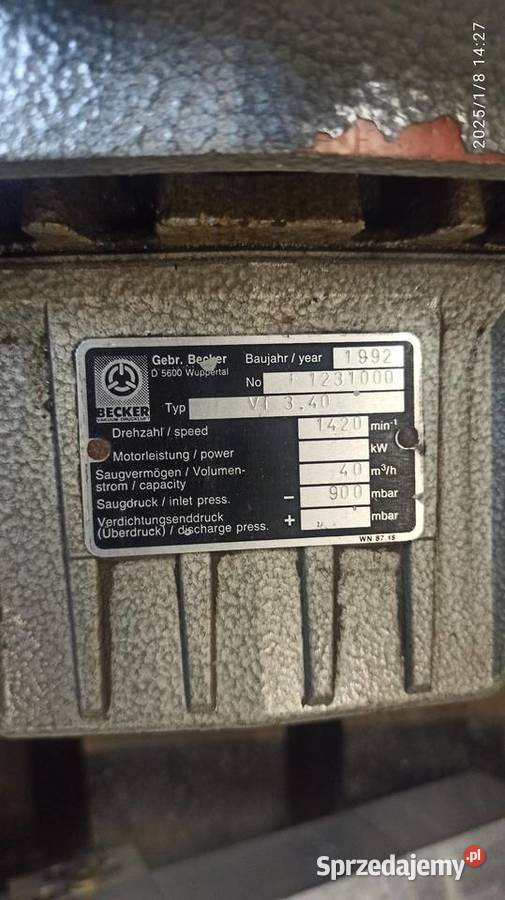 pompa prózniowa BECKER VI 340 Kłodawa