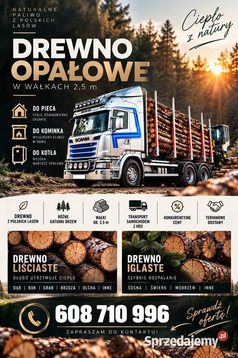 Wałki drewniane 25 m drewno liściaste i iglaste łódzkie sprzedam