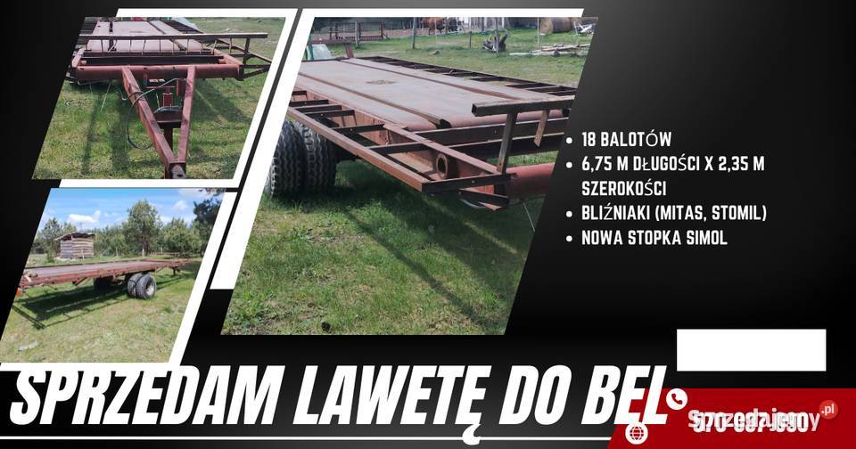laweta przyczepa do bel siana kiszonki Cyców