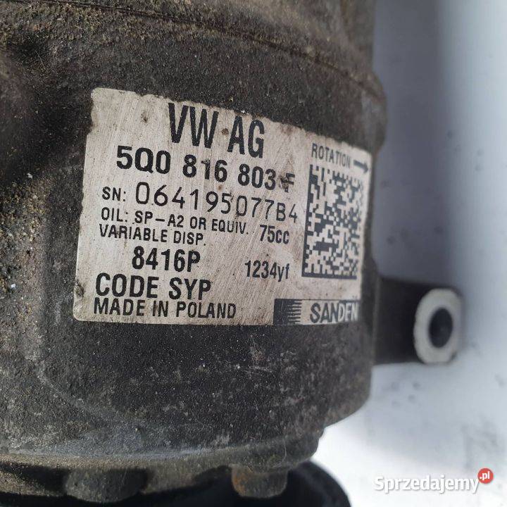 SPRĘŻARKA KLIMATYZACJI SKODA RAPID 5Q0816803F