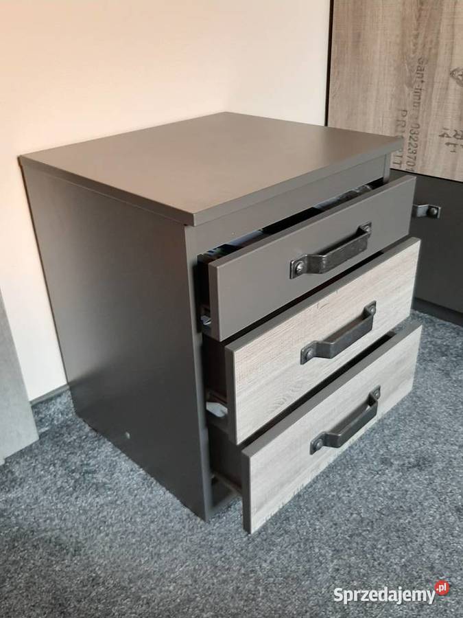 Komplet mebli grafitowodębowych z kolekcji Warszawa