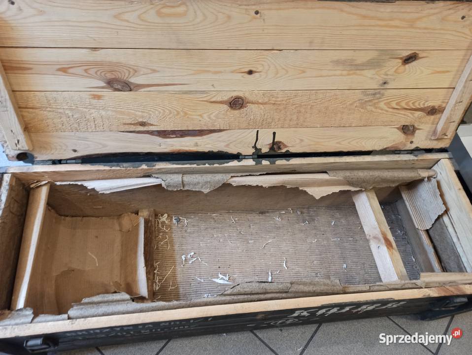 Skrzynia wojskowa drewniana 120 x 41 x 34 długa Skierniewice