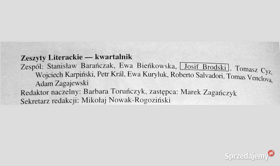 Zeszyty literackie 12112013 S Barańczak Ewa Chełm sprzedam