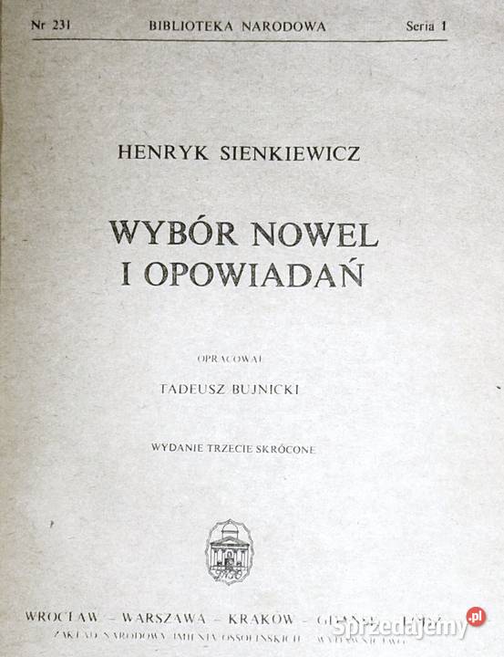 Wybór nowel i opowiadań Henryk Sienkiewicz