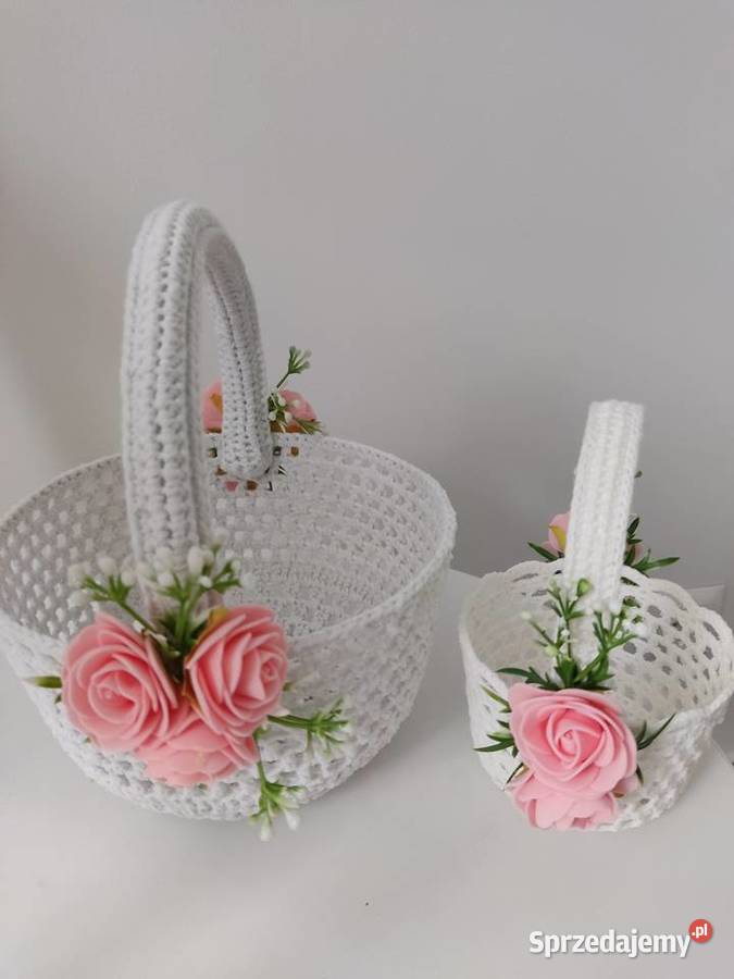 Koszyk szydelkowy mały duży Dębica