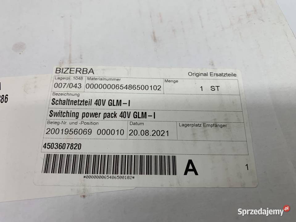 Bizerba 65486500102 Switching power pack 40V